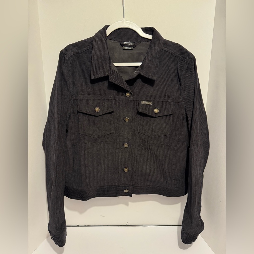 Fasthouse Stargazer Corduroy Jacket Trucker Style Women’s Size XL Black NWT